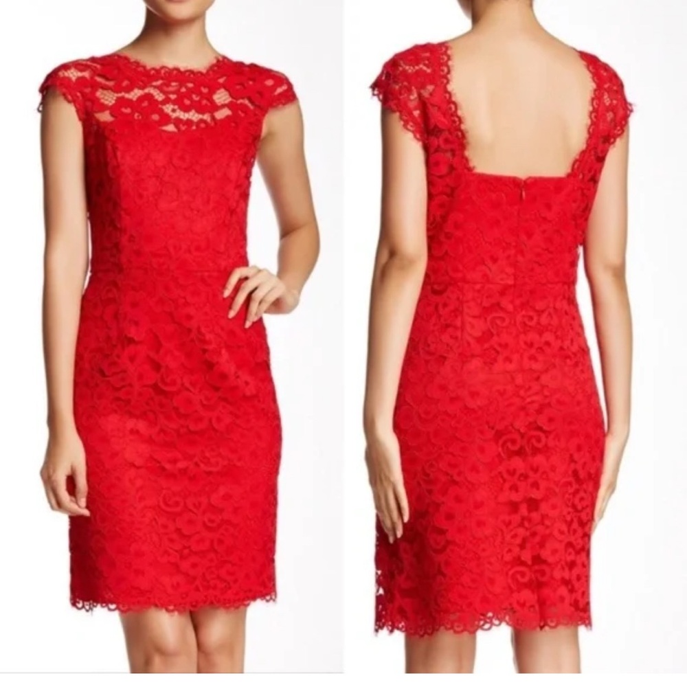 Shoshanna Scarlet Lace Mini Dress